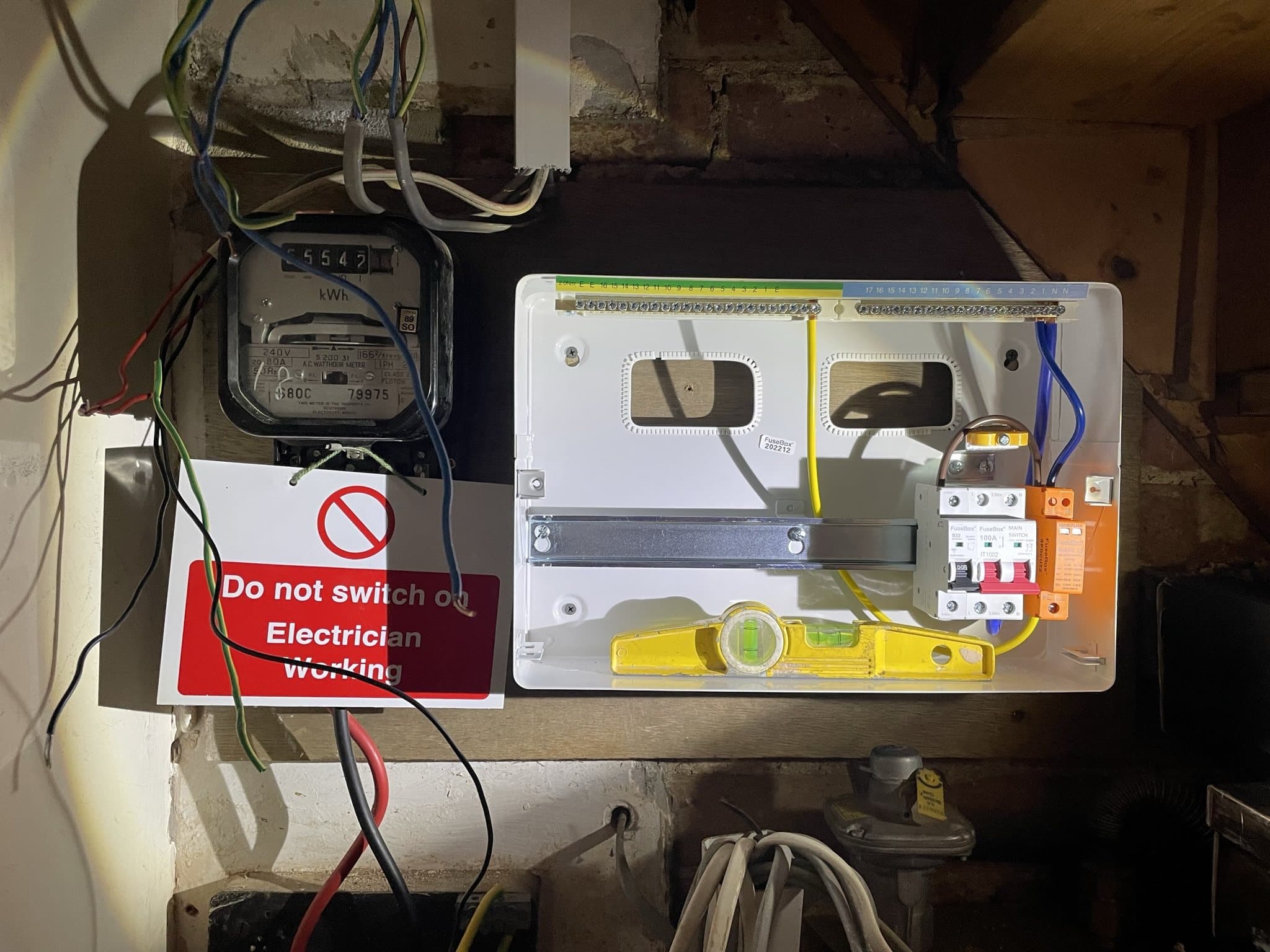 Circuits terminated into new RCBO consumer unit