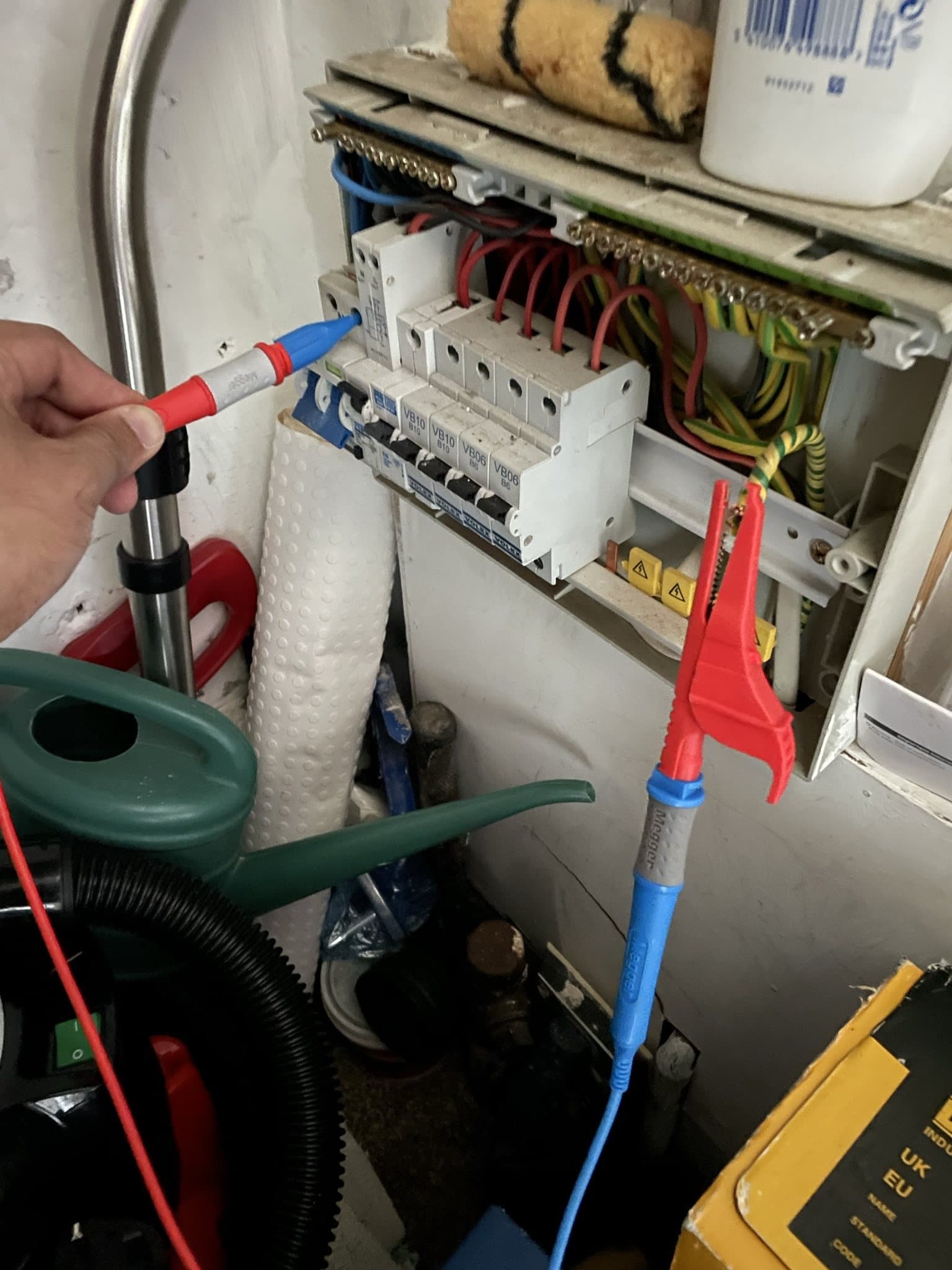Residential electrical first fix during a house rewire
